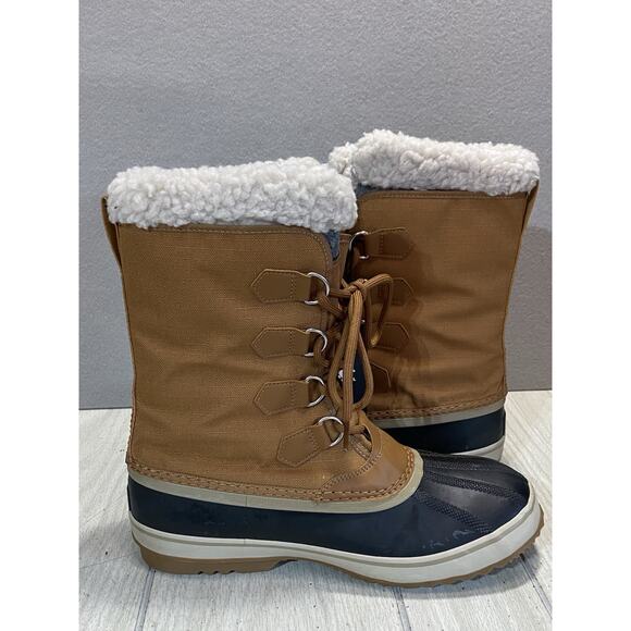 Sorel 1964 Pac Nylon Tobacco Black Waterproof Winter Snow Boots Men\'s Size 10.5 main image 9